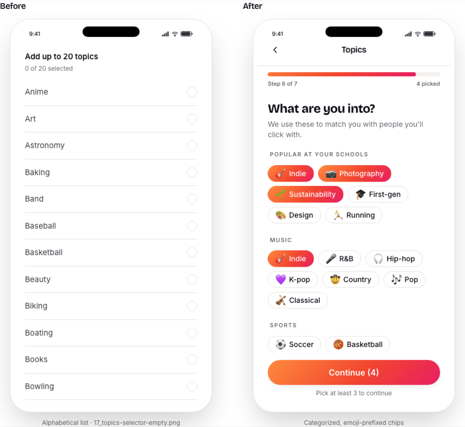 topics picker